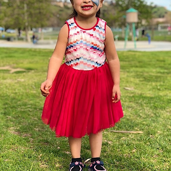 PIPPA & JULIE hot pink embroidered dress with tulle skirt - Picture 3 of 11